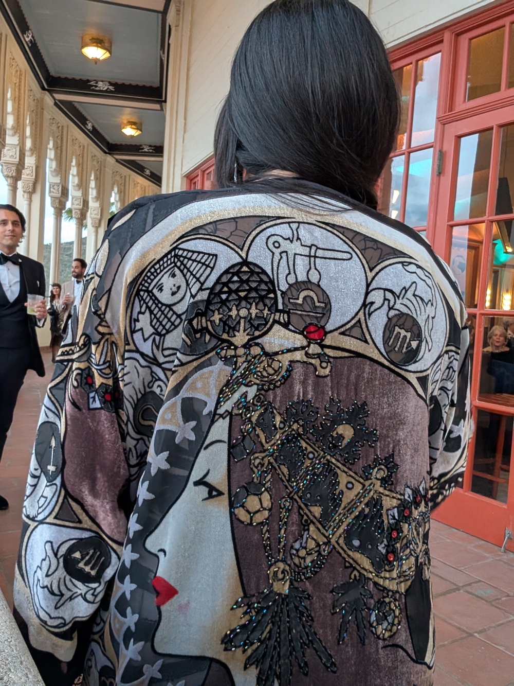 Decorative robe or kimono with an intricate art nouveau-style